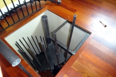 spiral staircase during installation