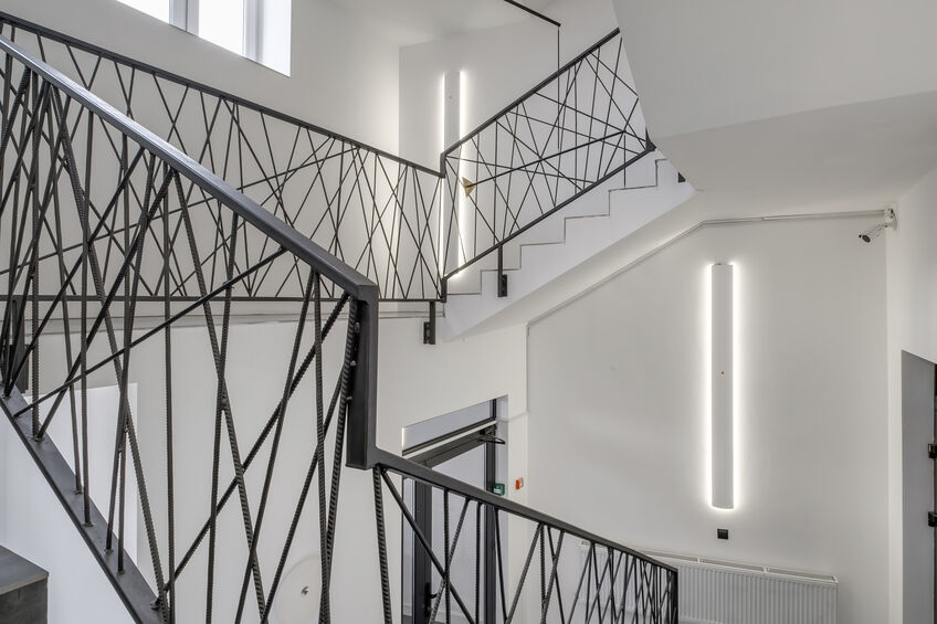 stairs emergency and evacuation exit stair in up ladder