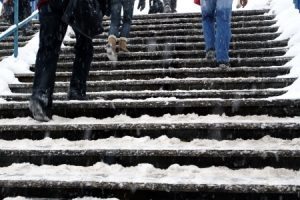 snowy outdoor stairs