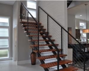metal and wood staircase