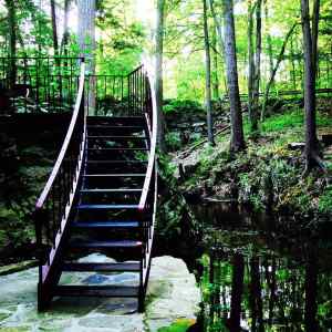 Custom Curved Staircase Outdoors