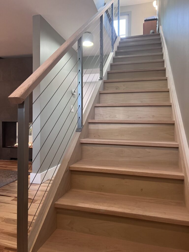 Silver Powder Coating Railing with Steel Posts